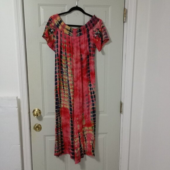 Wonderland By Orange Vintage Romper Sz M With Floral Embroidery & Tie-Dye Design - Picture 9 of 12